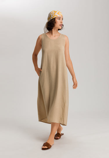 Urban Casuals Linen Blend Dress | Iced Cappuccino 78527-2846